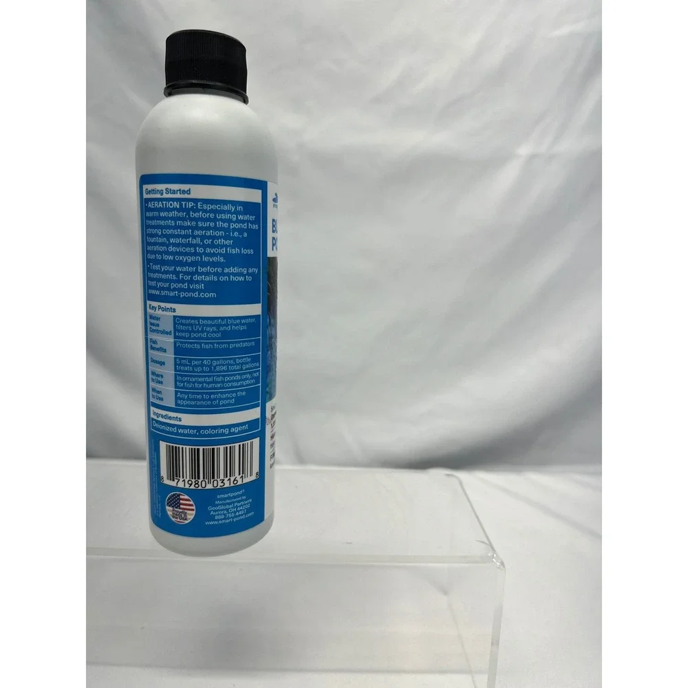 Smartpond Naturals Blue Pond Tint 8oz New UV Filter Water Treatment 96895